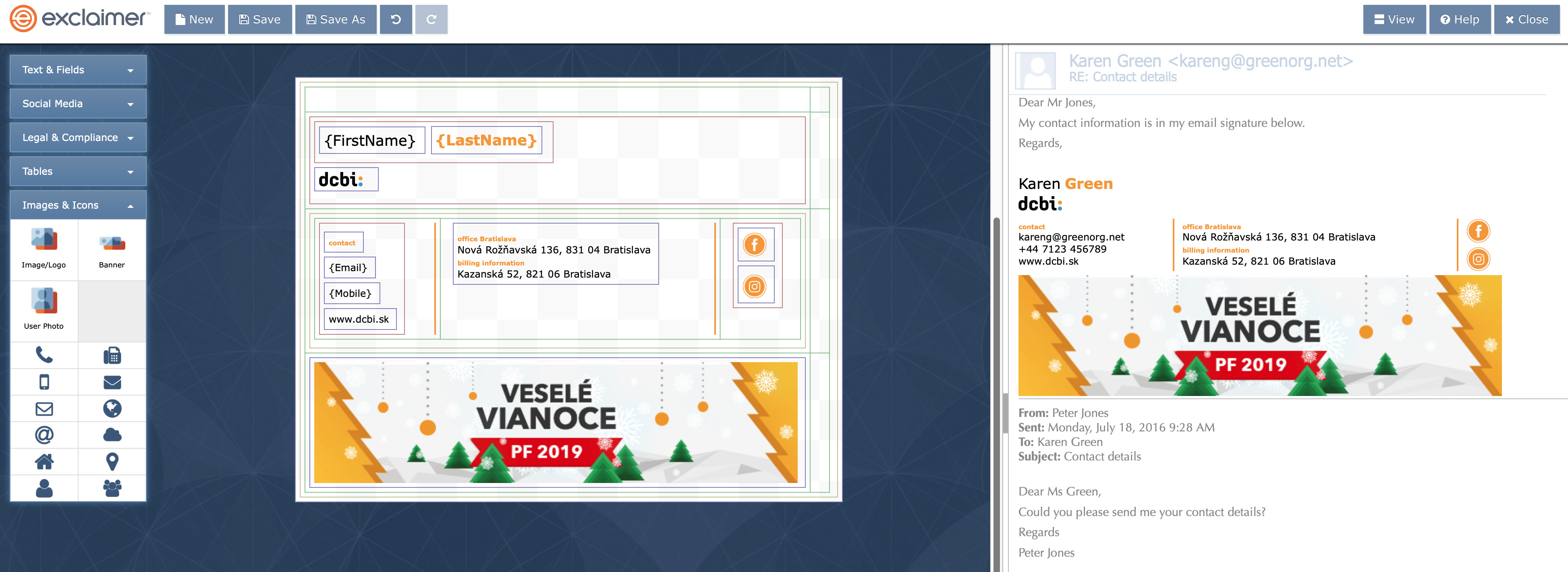 Centralizovaná správa emailových podpisov