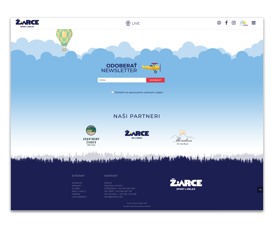Footer, prehliadaná päta webstránky 6 ziarce-footer